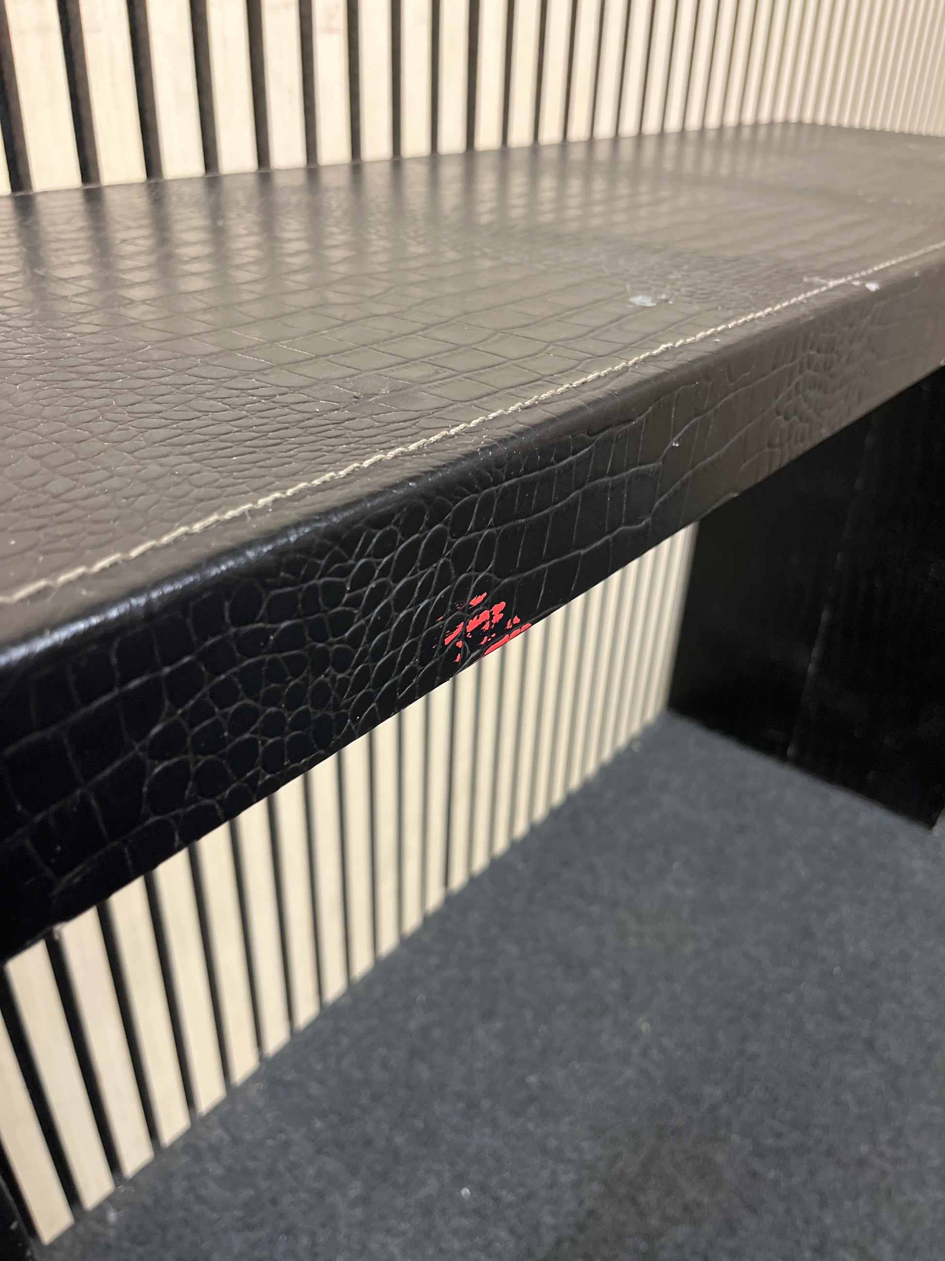 Black embossed leather tall console table (H 80 x W 120 x D 40 cm)