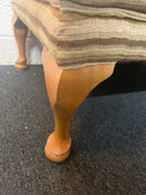 Switch Cream stripe fabric solid wood frame footstool 2225 3 image