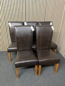 Switch Dark Brown Leatherette dining chairs with oak frame (SET OF 6)  44145 3 image