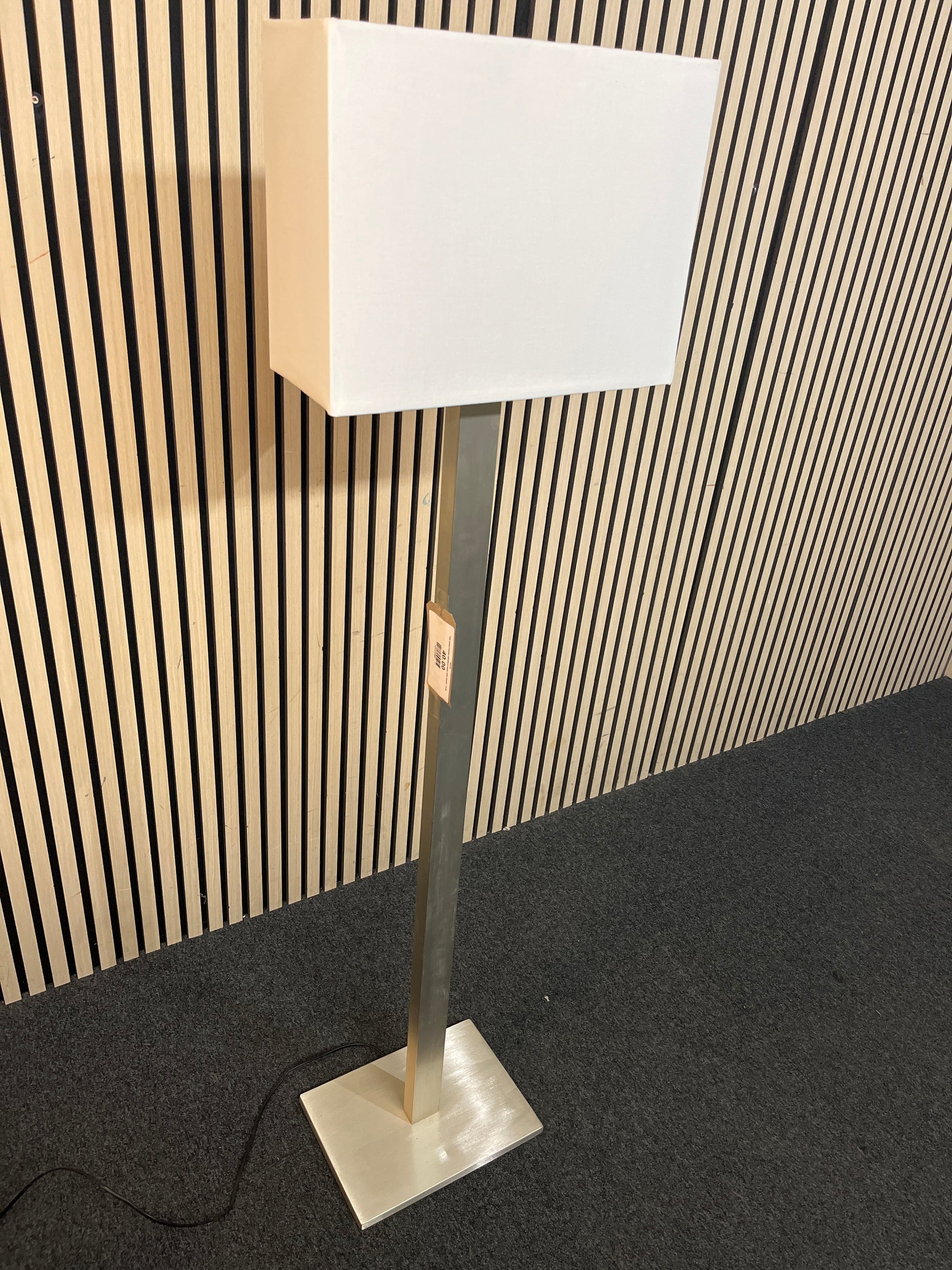 Tall metal framed standard lamp with shade  3126