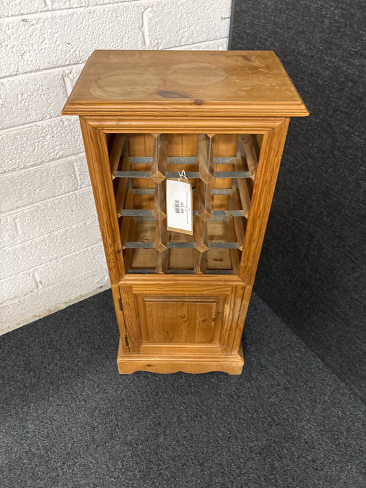 Tall natural pine slim wine rack (H 900 x W 400 x D 260 mm) 1225