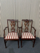 Switch Rossmore Mahogany carver chair with red and white pattern fabric seat (Set of 2) 1226 2 image