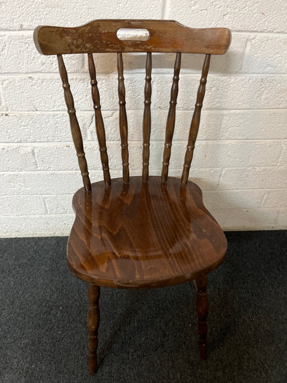 Dark wood spindle back dining chair  1325