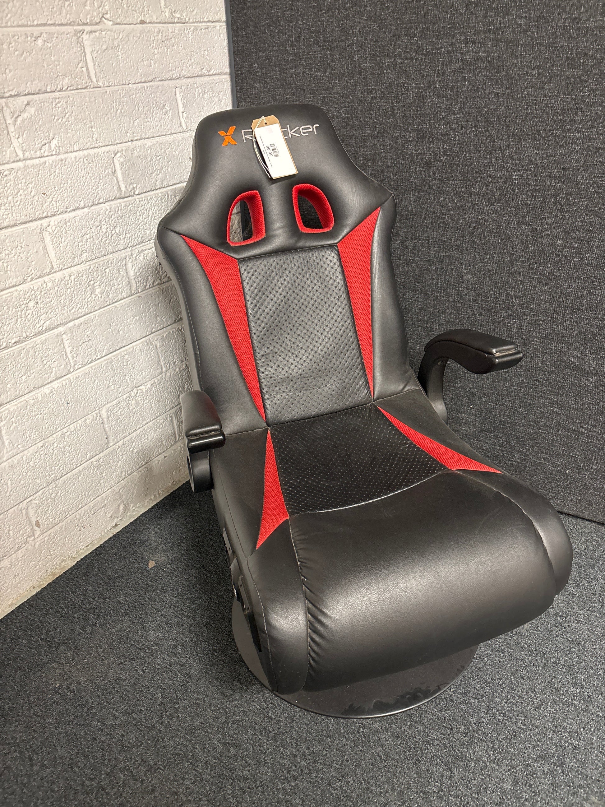 Xrocker black fabric gaming chair swivel base 2225