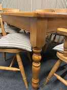 Switch Solid farmhouse pine ractangular table with 4 no. matching chairs and 2 no. carvers 3 image