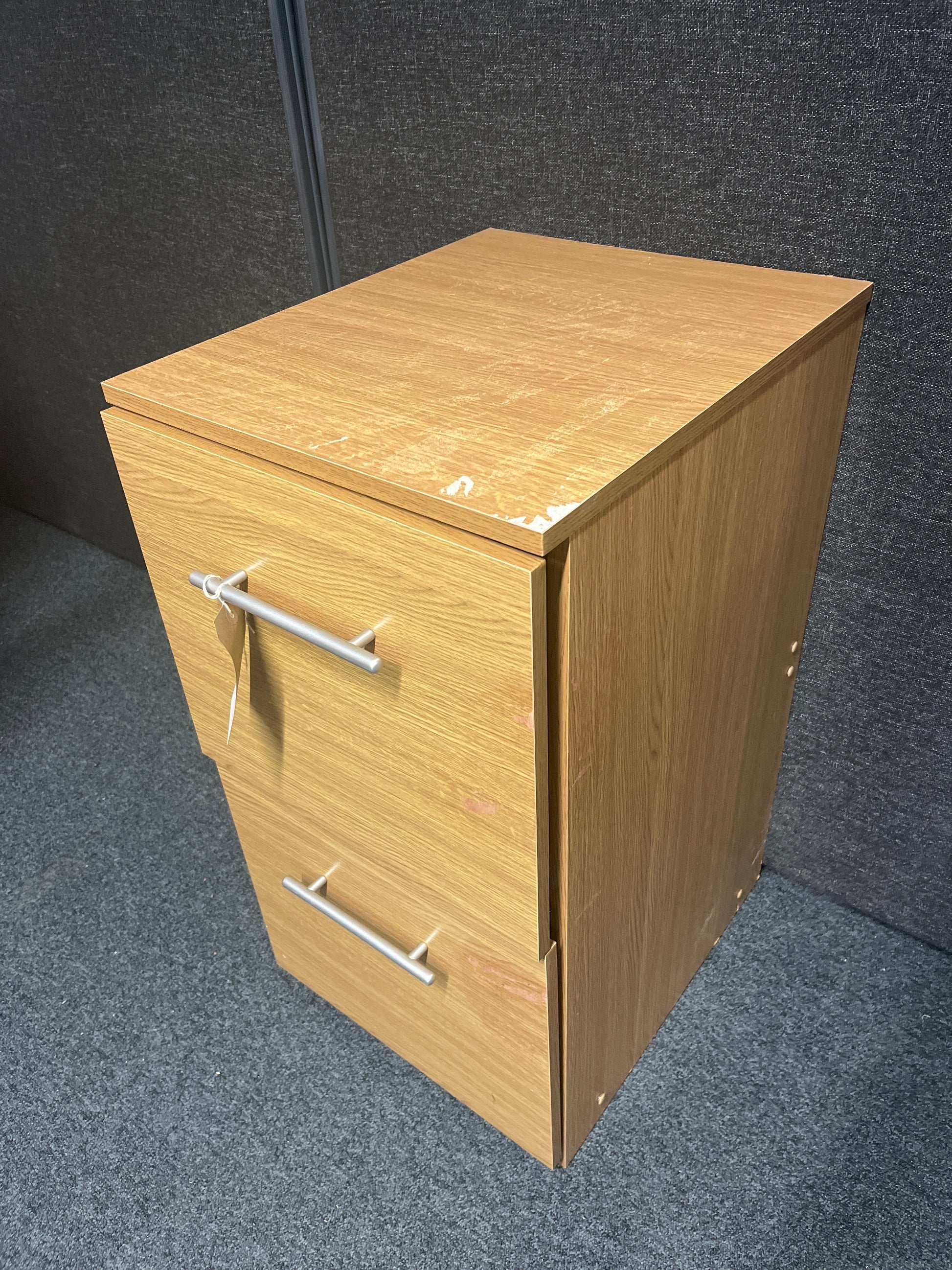 Dutch oak laminate 2 door filing cabinet