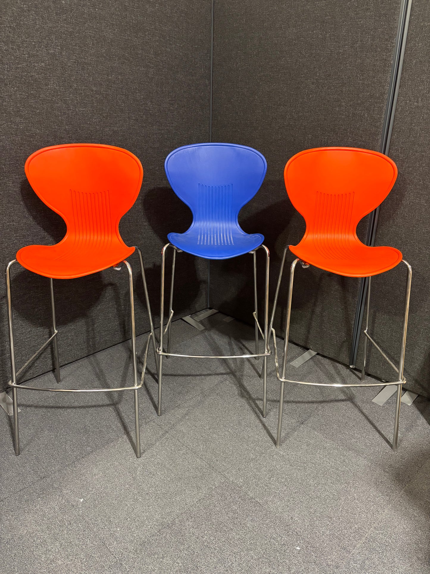 Sienna one piece shell stool with chrome legs - Various plastic seat colours