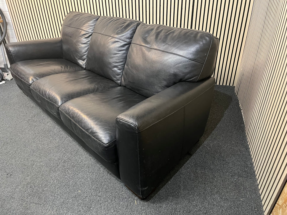 3+1 Black leather sofa suite  43745