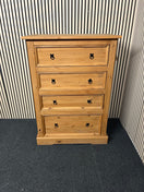 Switch Tall waxed pine 4 dwrs chest  H 130 x W 90 x 50 D  4225 2 image