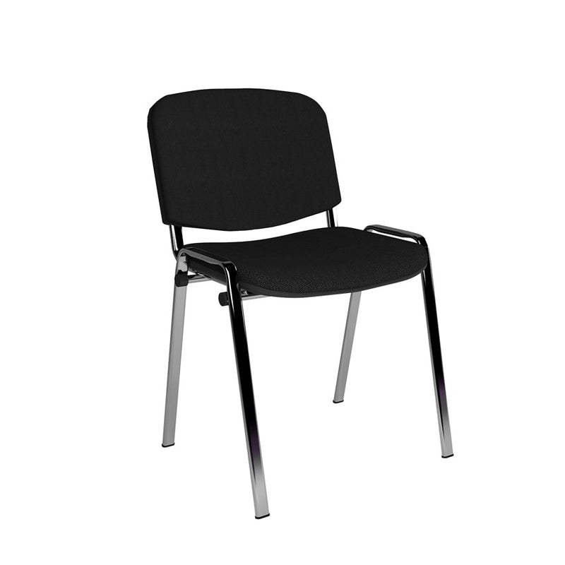 NEW Taurus black metal framed stacking meeting chair with black fabric seat and back. PRICE INC VAT.