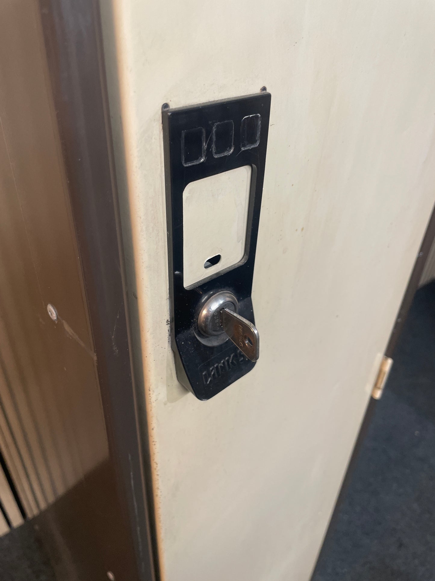 Coffee and cream metal frame single door locker (WITH KEY) (H 170 x W 45 x D 30 cm)