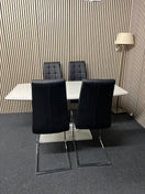 Switch High polished glass modern dining table with 4 no. matching leather cantilever chairs 1325 2 image