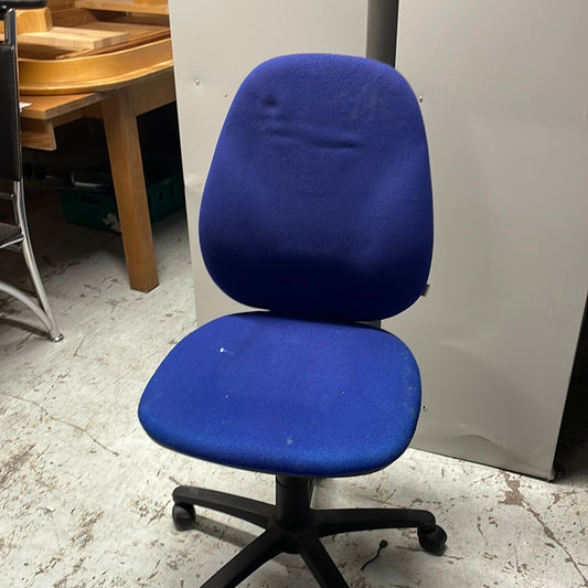 Blue fabric swivel chair