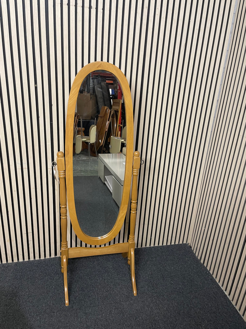 Full-length stained beech cheval mirror   44744