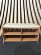 Switch Beech laminate low storage unit with leatherette seat  44161 2 image
