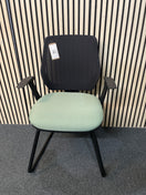 Switch Pawd mesh back cantilever framed meeting chair with jade green fabric seat 2 image