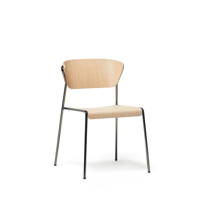 Salo multi purpose chair natural oak wood 4 legged black base