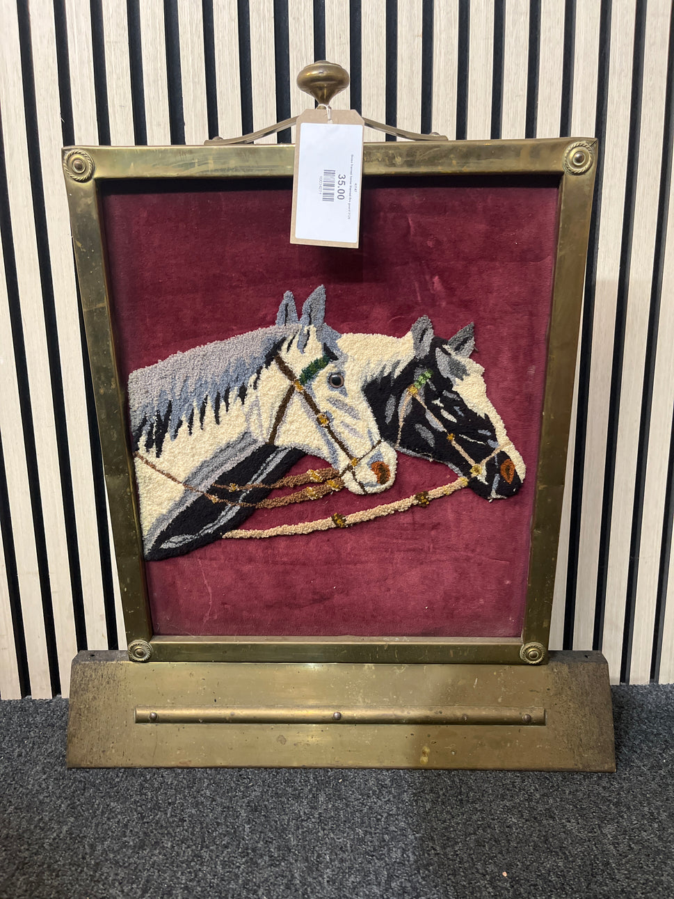 Brass framed horse themed fire guard 3126
