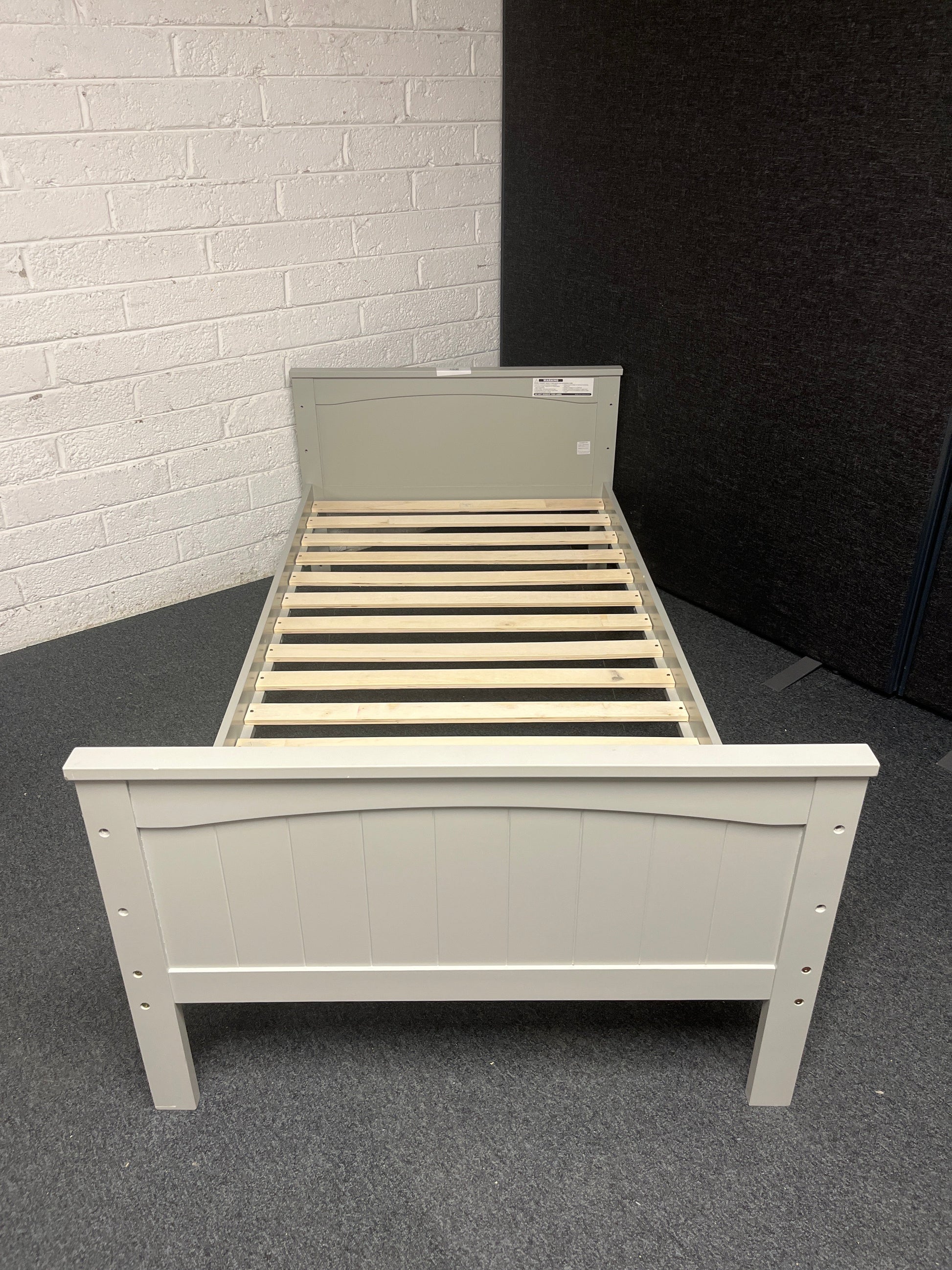 3ft grey painted solid wood Ikea Mydal bed frame 1225