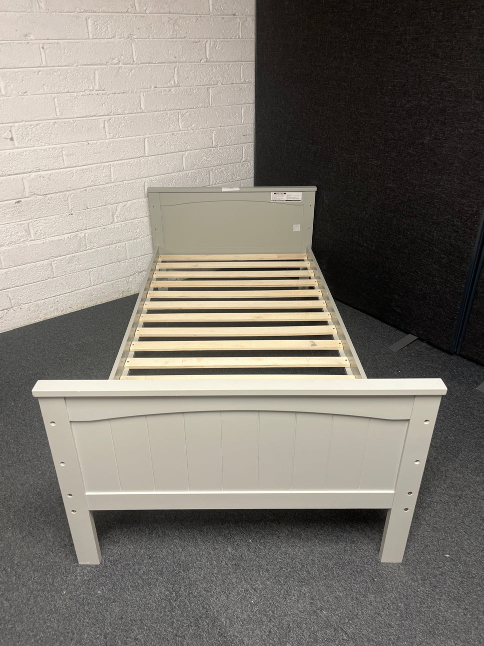 3ft grey painted solid wood Ikea Mydal bed frame 1225