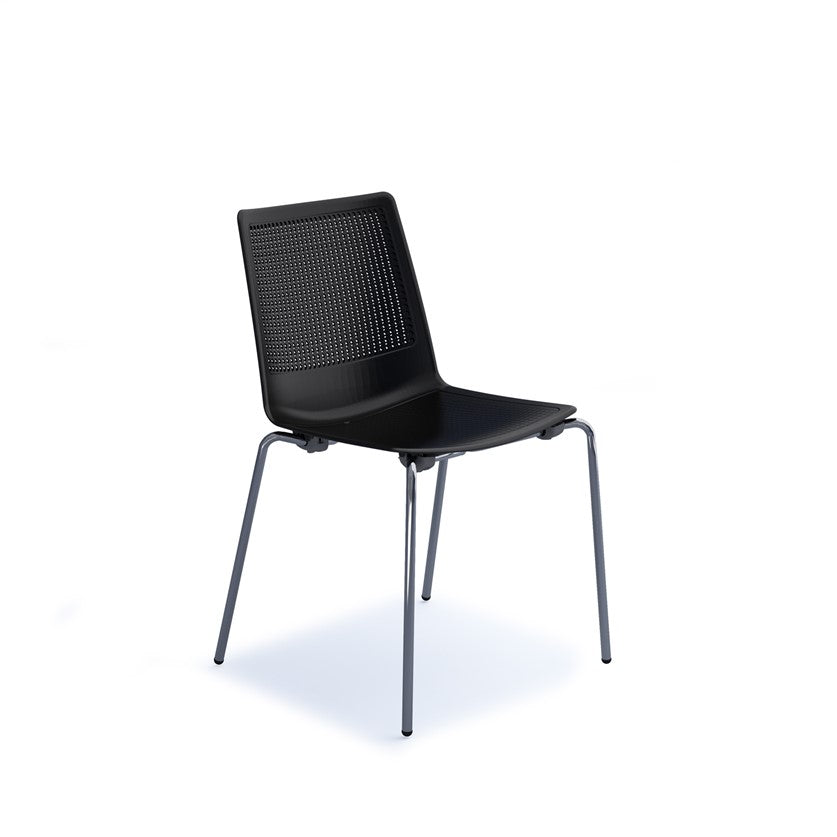 Harmony multi purpose chair with chrome 4 leg frame- black