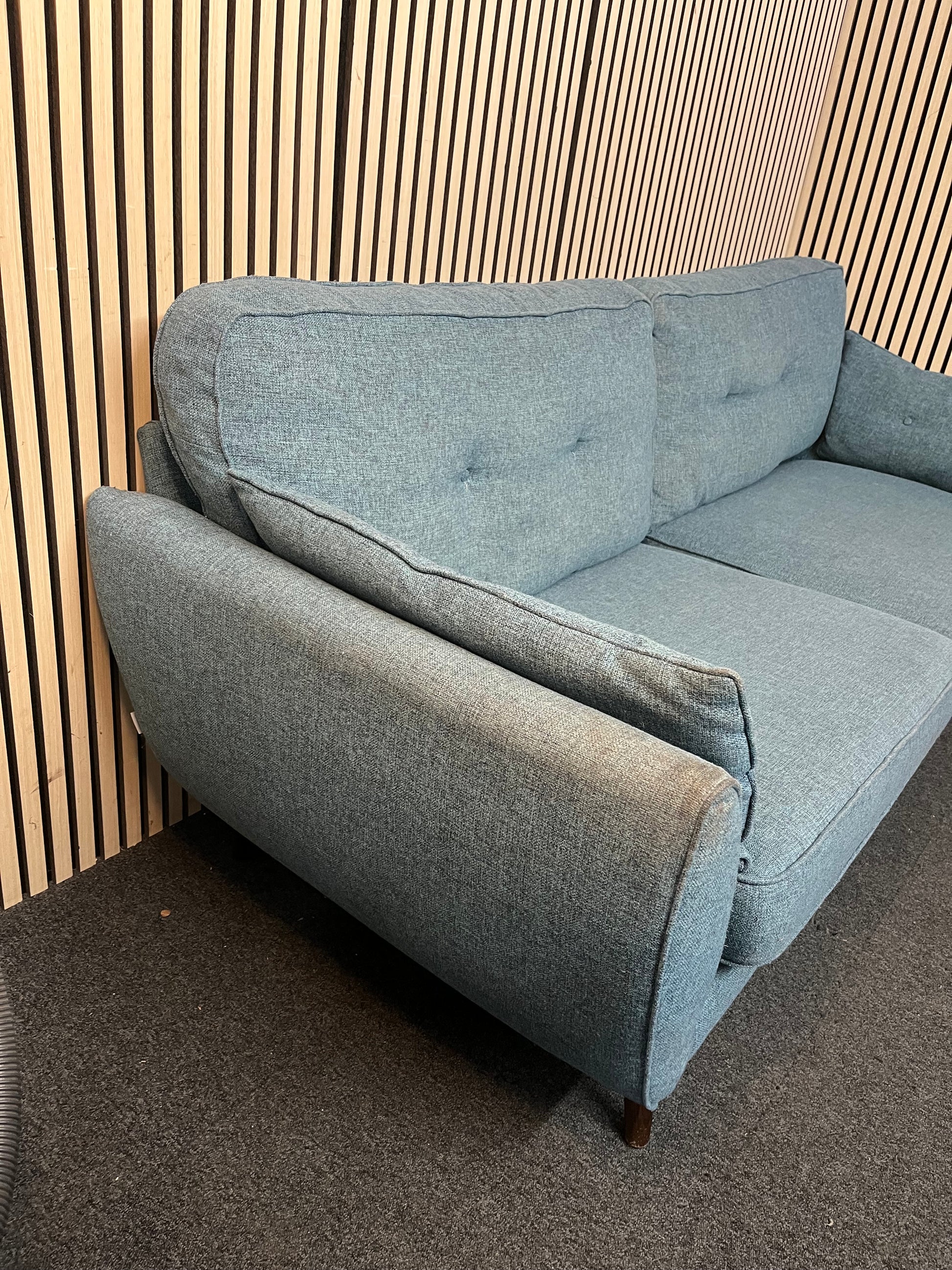 Large 3 seater Teal mixed fabric sofa (230 cm width) 43393