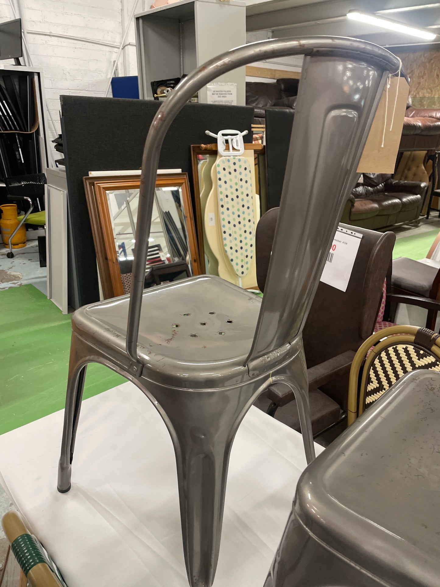 Tolix chrome metal bistro chair  4224