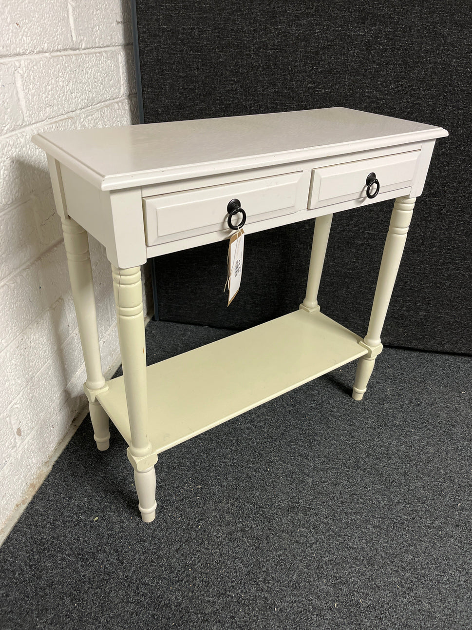 2 drawer white console table  1225