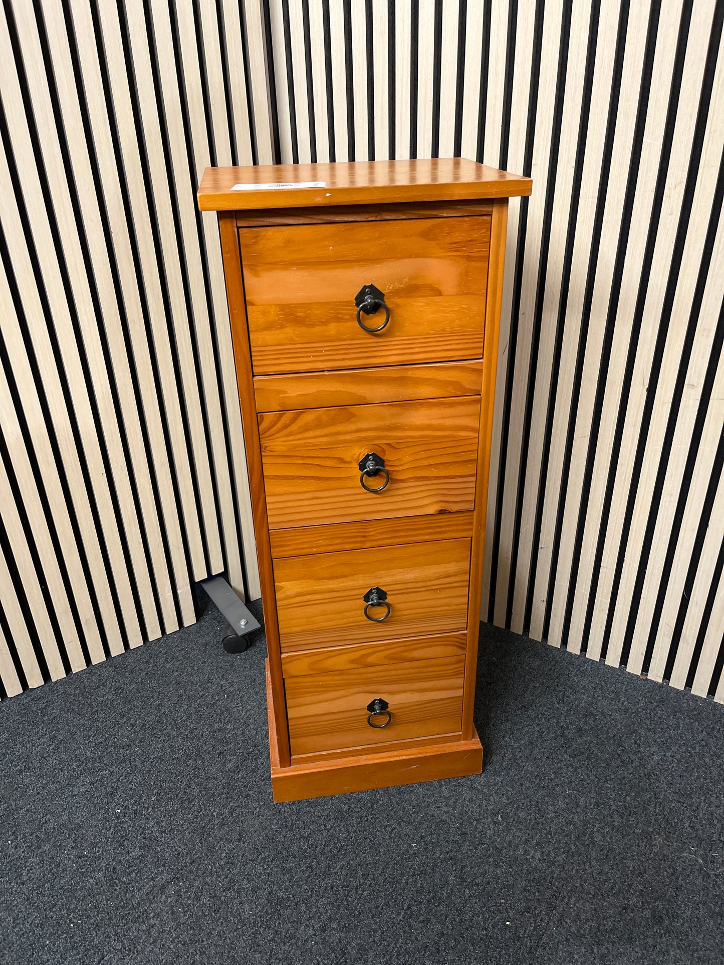 Pine slim 4 high bedside locker 1226