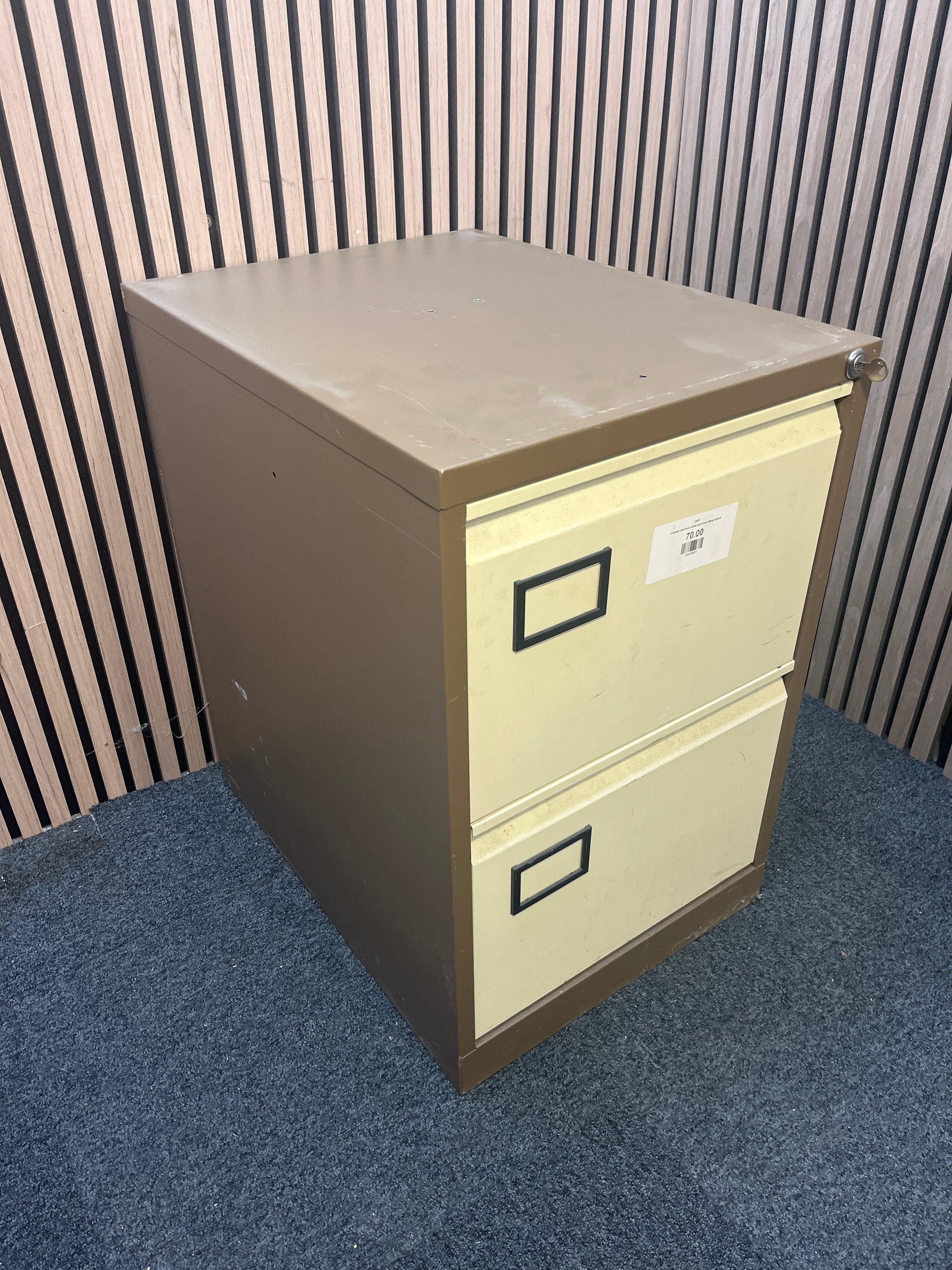 4 drawer dual lock coffee and cream filing cabinet