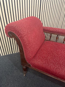Switch Wine fabric chaise longue with mahogany frame   44365 2 image