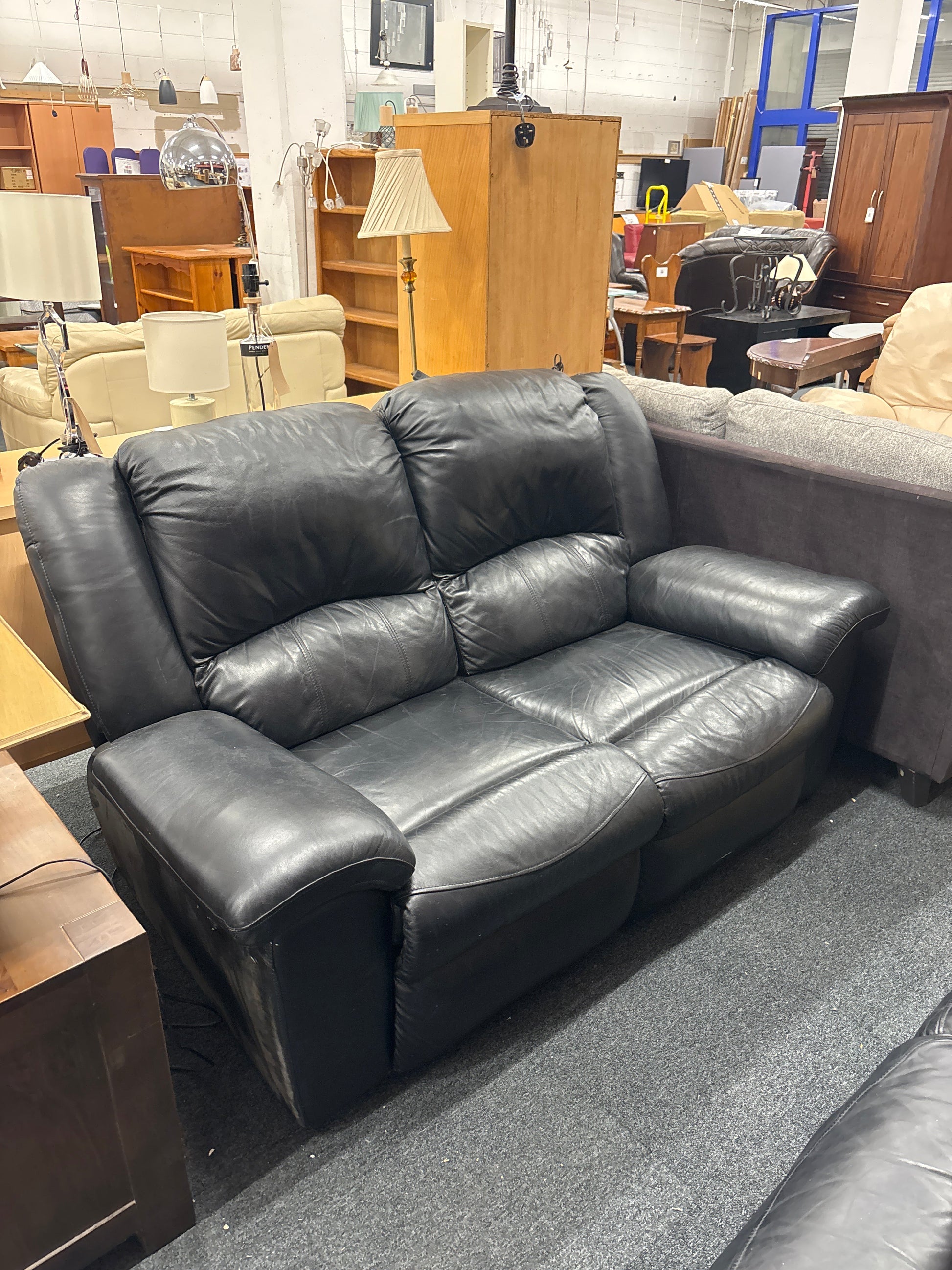 Black Leatherette 3+2 sofa suite  1225