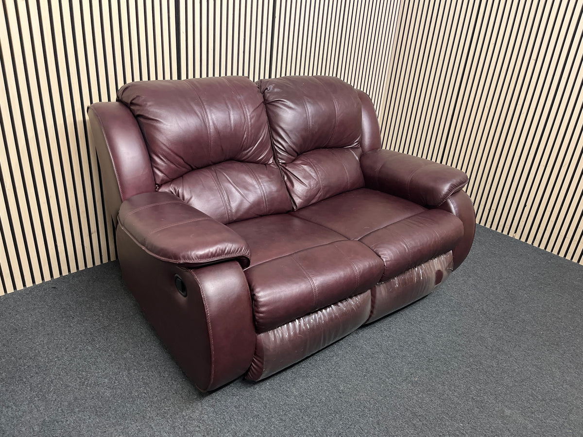 Dark brown 2 seater leather recliner sofa  44371