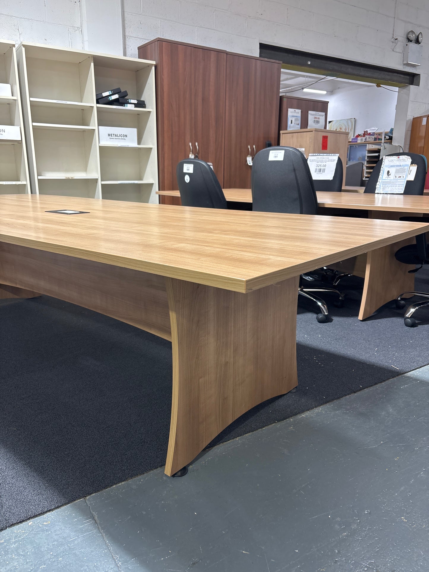 Large American Oak Sectional Boardroom Table