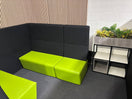 Switch Ziggy large high back green and black modular soft seating with table 2 image