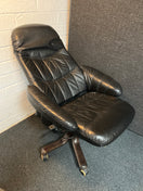 Switch High back black leather recliner swivel office chair with arms and wooden frame  2225 2 image