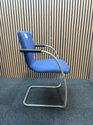 Switch Orangebox Light blue high back cantilever meeting chair with arms, grey powder coat metal frame. Qty of 10 no. matching. Price inc VAT 3 image
