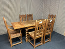 Switch Mexican pine small 4ft kitchen table with 4 no. chairs and 2 no. carver armchairs 1325 2 image