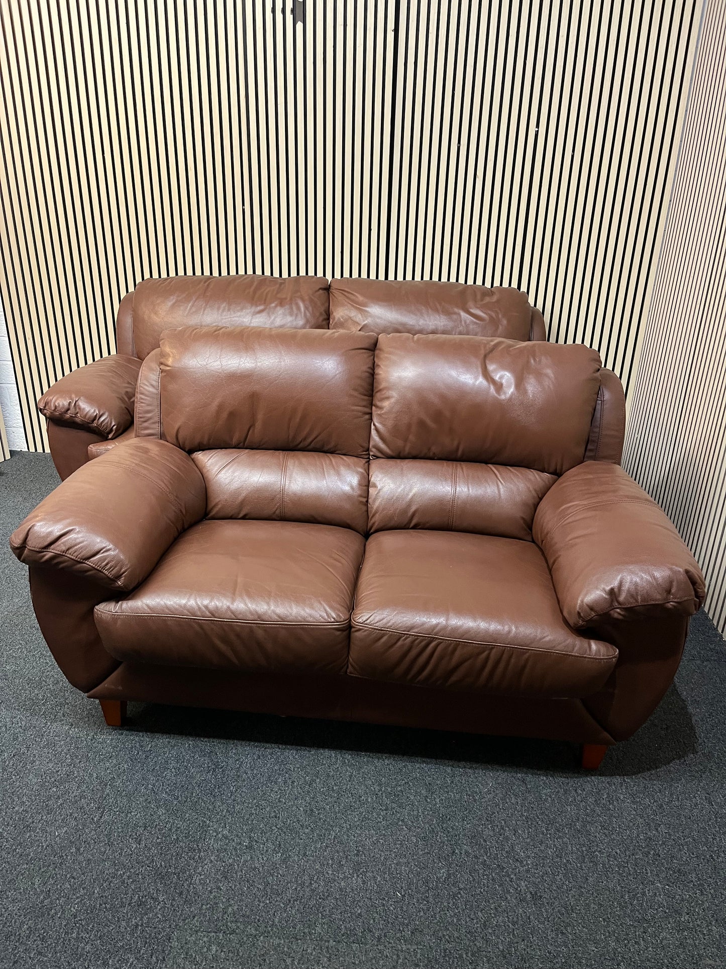 3+2 Dark brown leather suite 1126