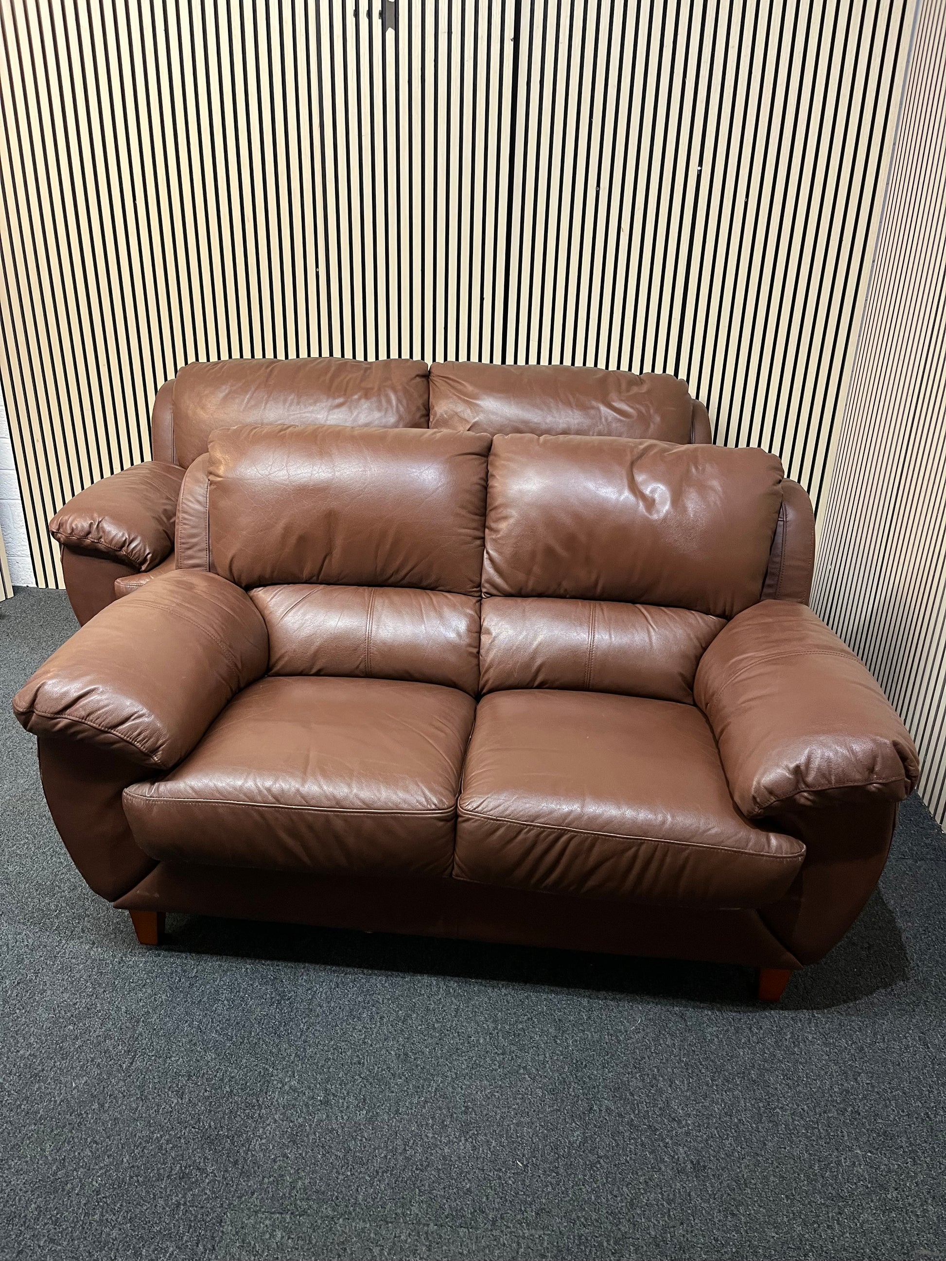 3+2 Dark brown leather suite 1126