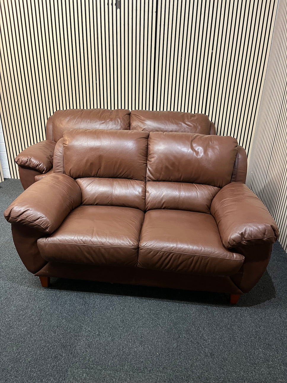 3+2 Dark brown leather suite 1126