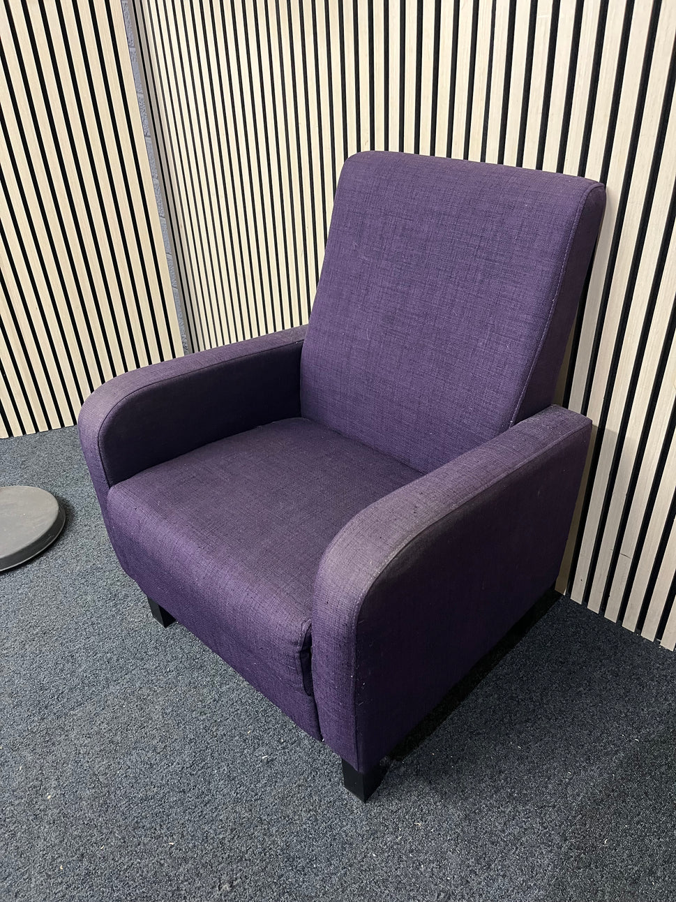 Purple fabric high back armchair 1126