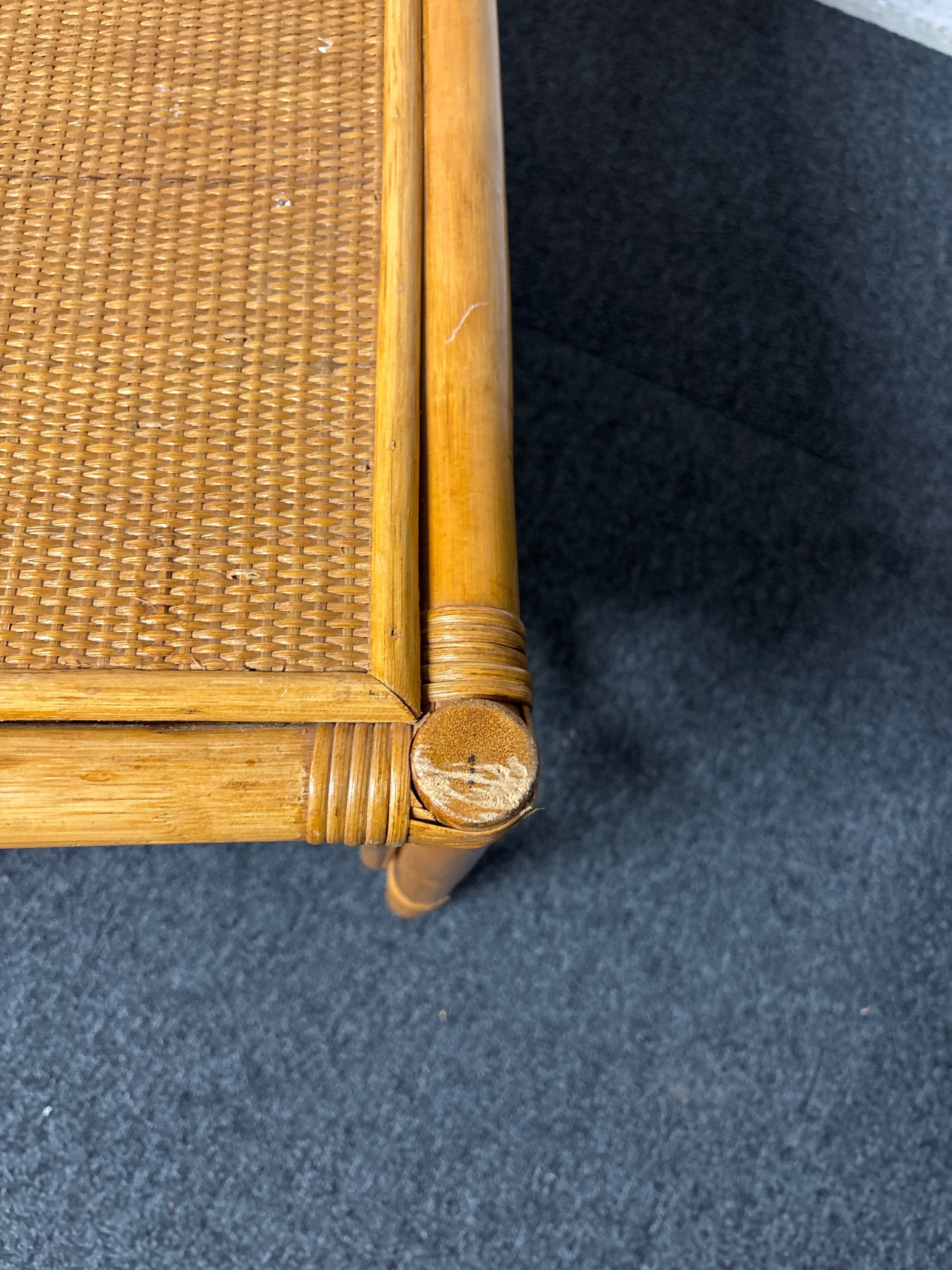 Cane low rectangular coffee table (H 450 x W 800 x D 490 mm) 1225