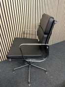 Switch Eames style black leatherette chrome framed draughtsmen executive chair  2325 3 image
