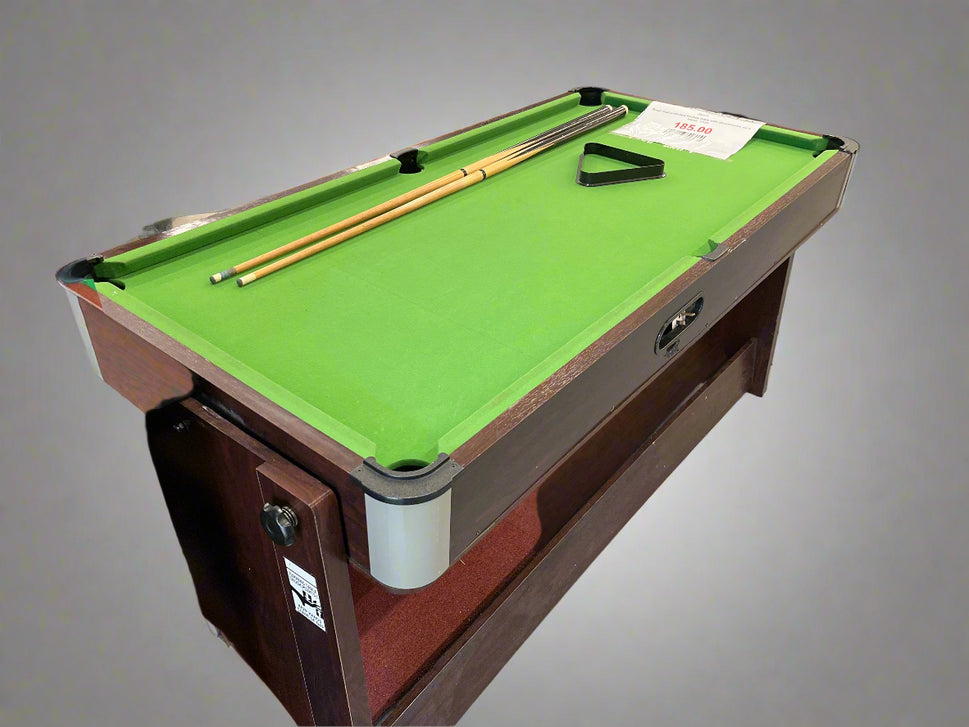 Small dual pool and hockey table with accessories on a frame  2125