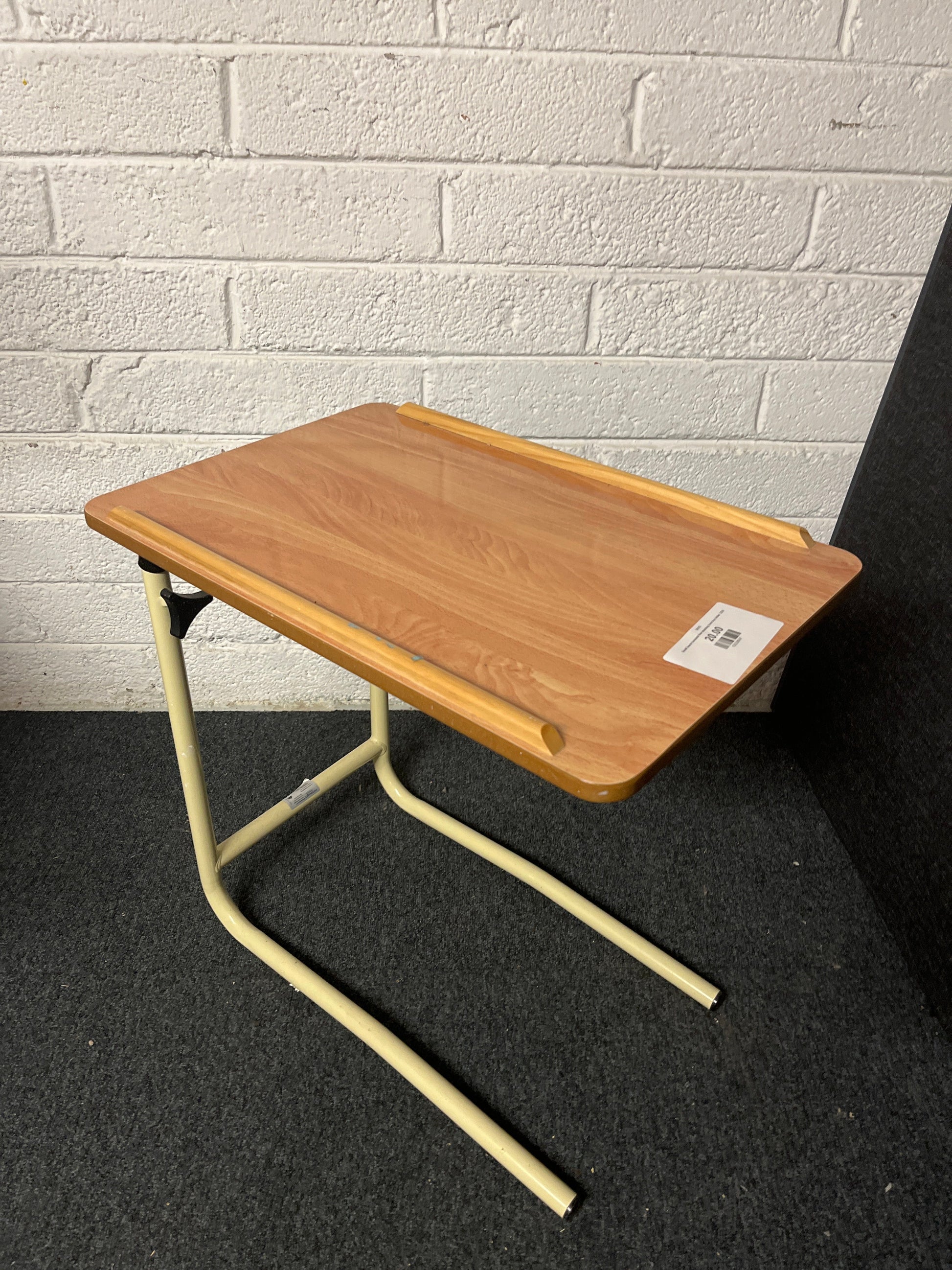 Small beech laminate free standing food tray holder  2225