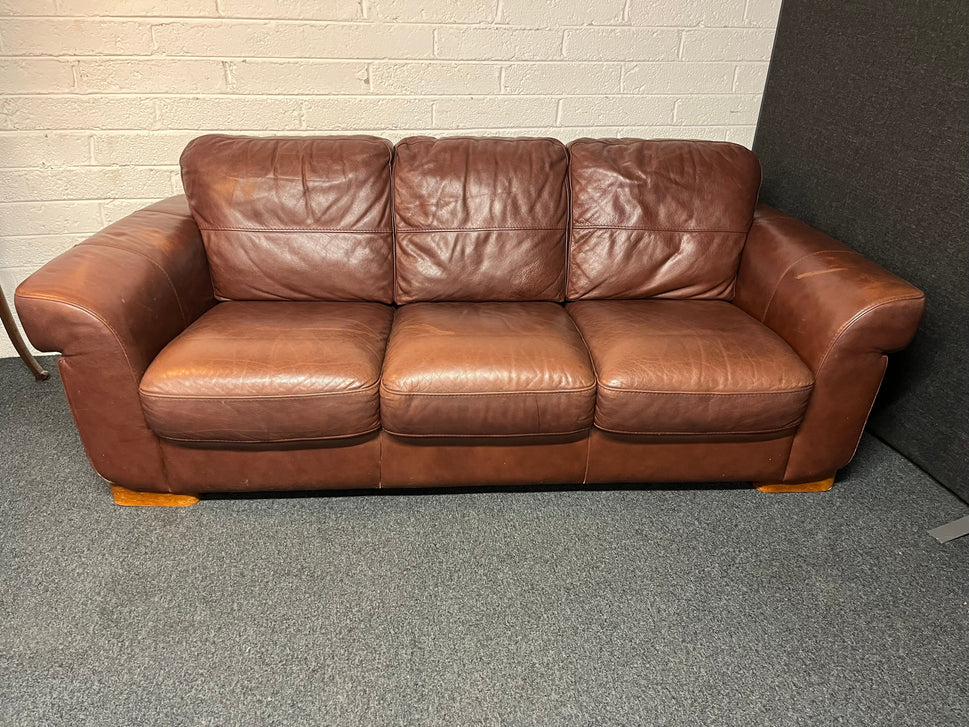 3 seater Italsofa dark brown leather sofa 2225