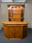 Switch Ornate oak stained tall bar counter with storage drawers (Front H 110 x W 170 x D 60 cm) (Back  H 219 x W 177 x D 35 cm) 2 image