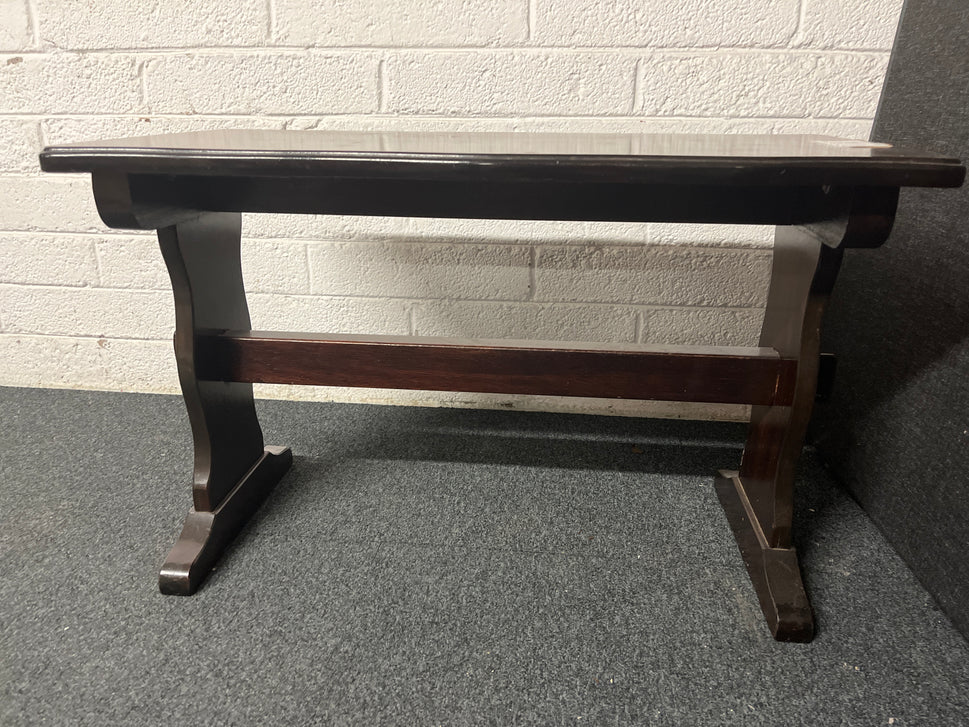 Ornate Dark wood pub side table  (H 570  x W 910 x D 450 mm) 2225
