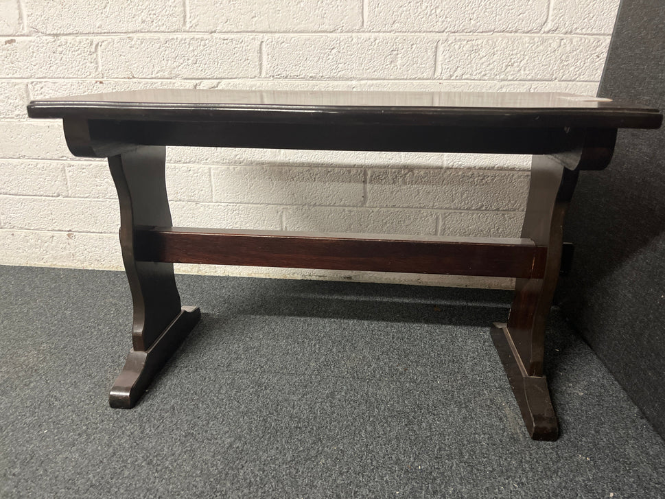 Ornate Dark wood pub side table  (H 570  x W 910 x D 450 mm) 2225